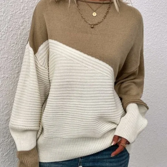 Contemporary Colorblock Sweater top - Picture 4 of 5